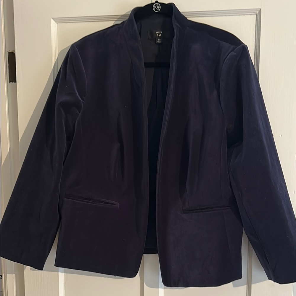 J. Crew Navy Going out Velvet Blazer